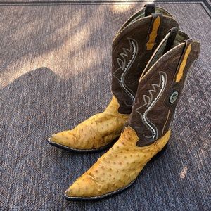 Lamasini quilled ostrich boots